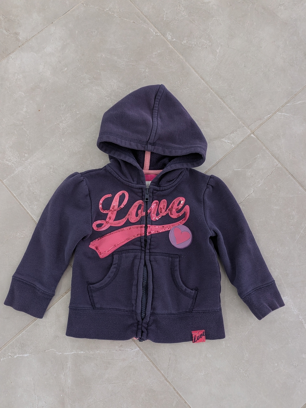 4/$20 Jack and Jill Purple Love Zip-Up Hoodie โ Size 2